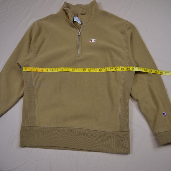 Champion Reverse Weave Beige Quarter Zip Sweatshirt - Picture 2 of 5
